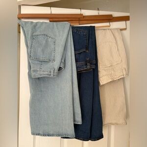 Three Pairs Universal Thread Wide Leg Sailor Jeans